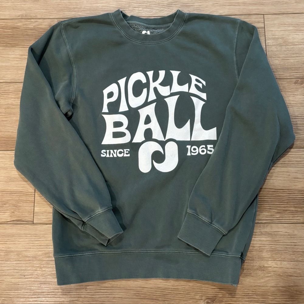 Pickleball Central Green Graphic Crewneck Sweatshirt Independent Trading Co S